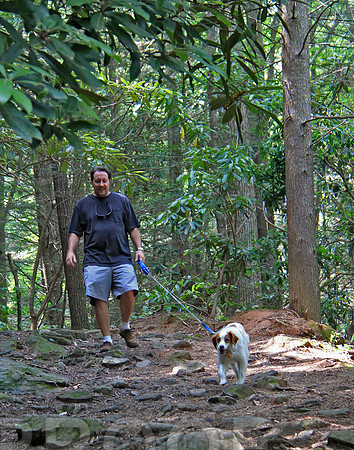 lady and Dave on the way to the falls
